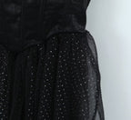 Women's Polka-Dot Spaghetti-Strap Lace Mini Dress