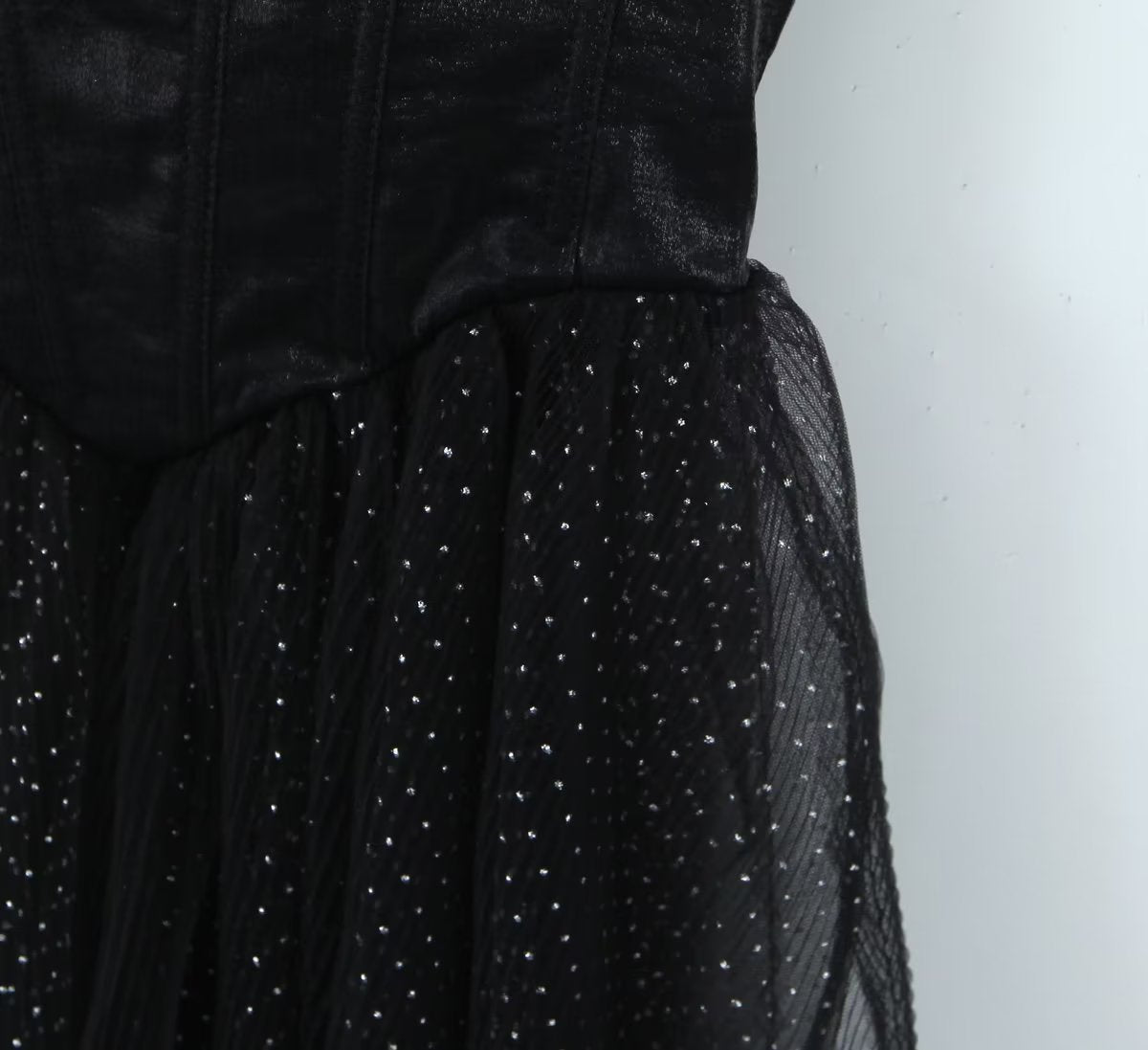 Women's Polka-Dot Spaghetti-Strap Lace Mini Dress