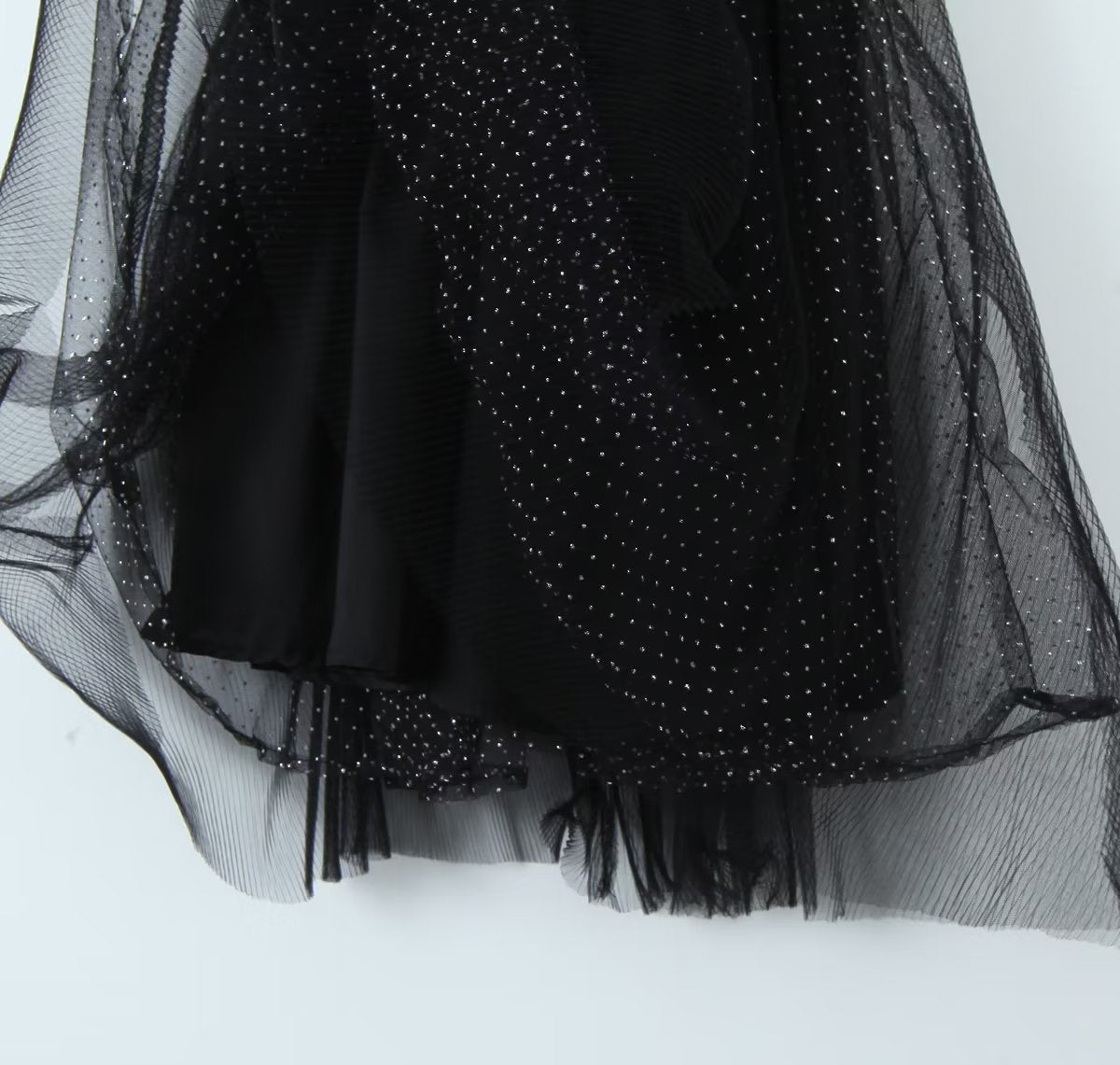 Women's Polka-Dot Spaghetti-Strap Lace Mini Dress