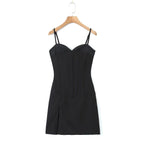 Backless Split Cami Mini Dress