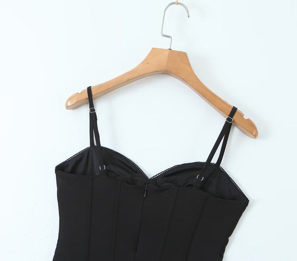 Backless Split Cami Mini Dress