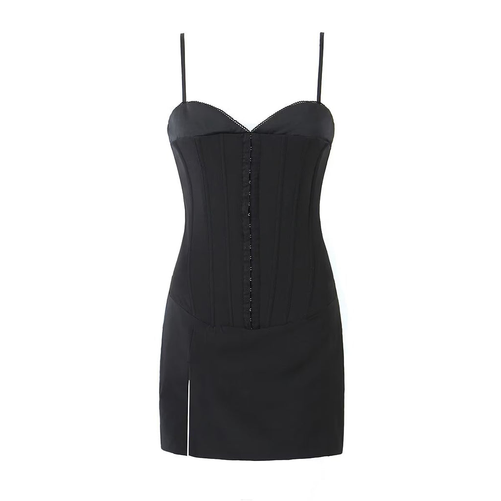 Backless Split Cami Mini Dress