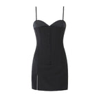 Backless Split Cami Mini Dress