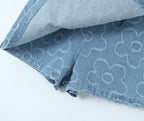 Women's Beard Washed Worn Denim Skirt