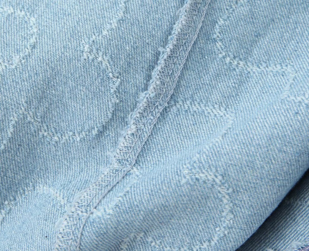 Women's Beard Washed Worn Denim Skirt