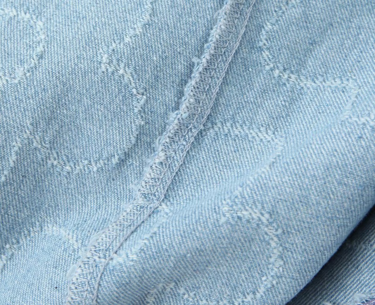 Women's Beard Washed Worn Denim Skirt