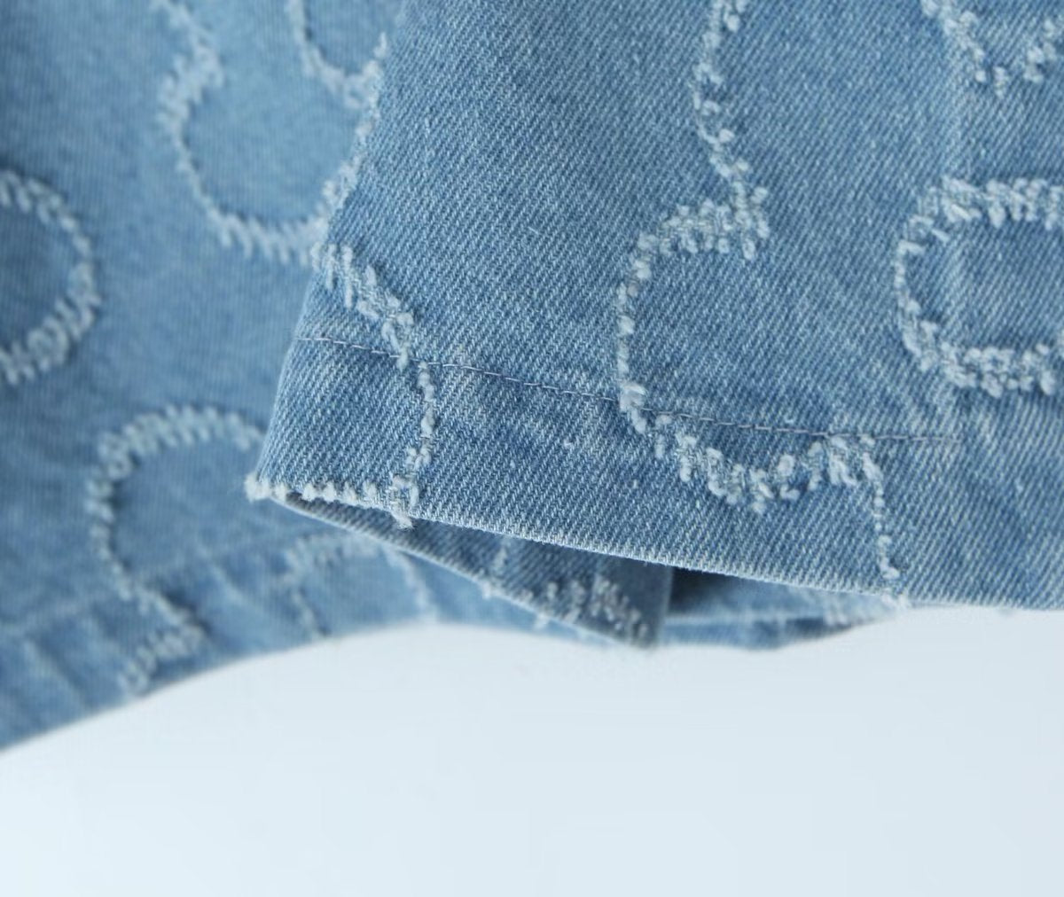 Women's Beard Washed Worn Denim Skirt