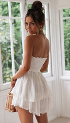 Women's Lace-Up Ruffle Dress