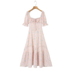 Women's Ruffle-Trim Floral Square-Neck Puff-Sleeve Dress