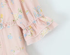 Women's Ruffle-Trim Floral Square-Neck Puff-Sleeve Dress