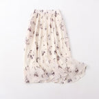 Summer Elegant Fresh Ink Print Mid Length A Line Skirt