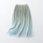 Elegant Graceful Gradient Color Pleated Spring Summer Skirt