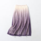 Elegant Graceful Gradient Color Pleated Spring Summer Skirt