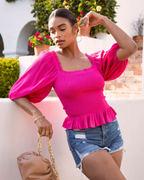Women's Summer New Holiday Sexy Off Shoulder Short Sleeved Top