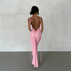 Dress Backless Pleated Evening Sleeveless Strap for