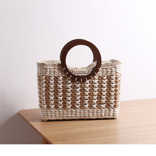 Women's Stripe Bag Corn Fur Bag Weave Bag