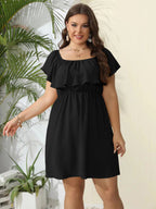 One-Shoulder Ruffle-Detail Dress