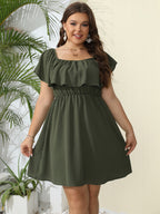 One-Shoulder Ruffle-Detail Dress
