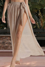 Khaki Sheer Cover Up Swimwear