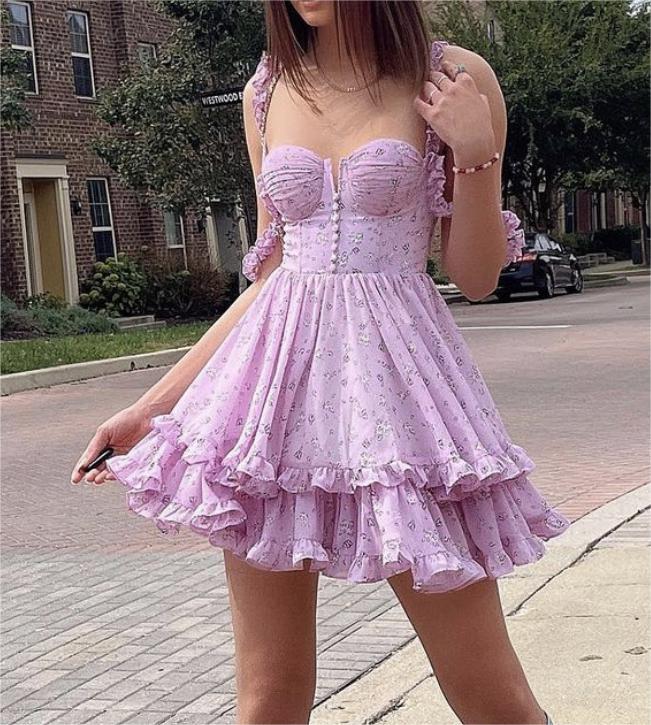 Printed Tiered Slip Dress