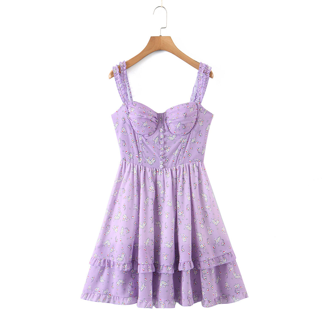 Printed Tiered Slip Dress
