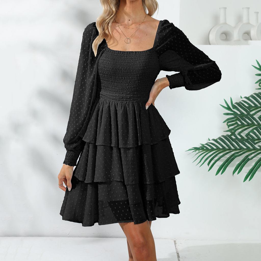 Double Sided Wear Vacation Tiered Dress Casual