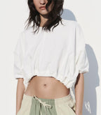 Women's Pleated Shirt Korean Women Clothing Summer Bow Pullover White Short Sleeve