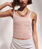 Twist Knit Sleeveless U-Neck Top