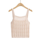 Twist Knit Sleeveless U-Neck Top