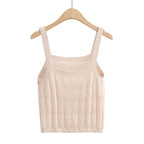 Twist Knit Sleeveless U-Neck Top