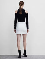 Women's Ribbed Off-Shoulder Long Sleeve Top