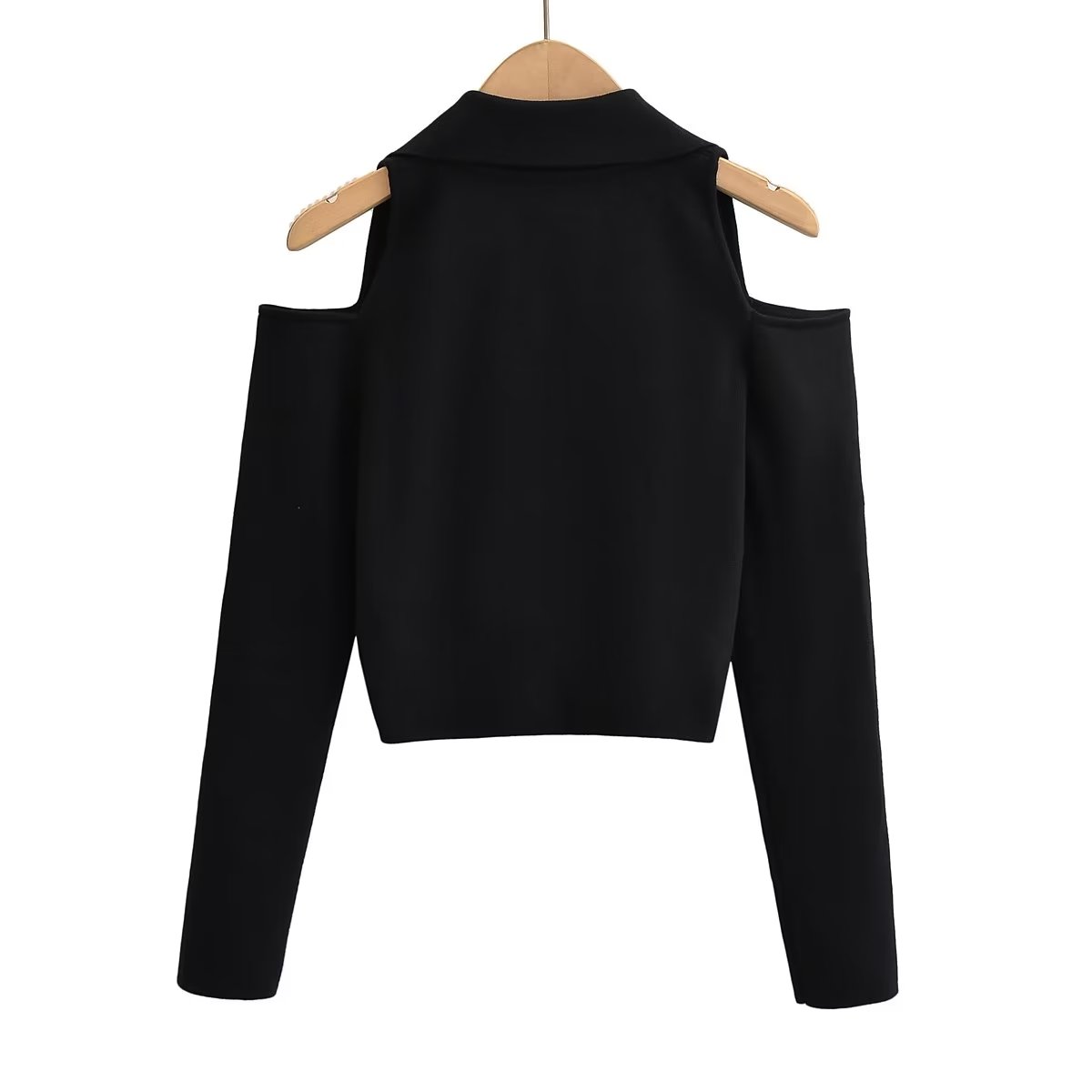 Women's Ribbed Off-Shoulder Long Sleeve Top