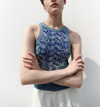 Sleeveless Slim Knit T-Shirt Top
