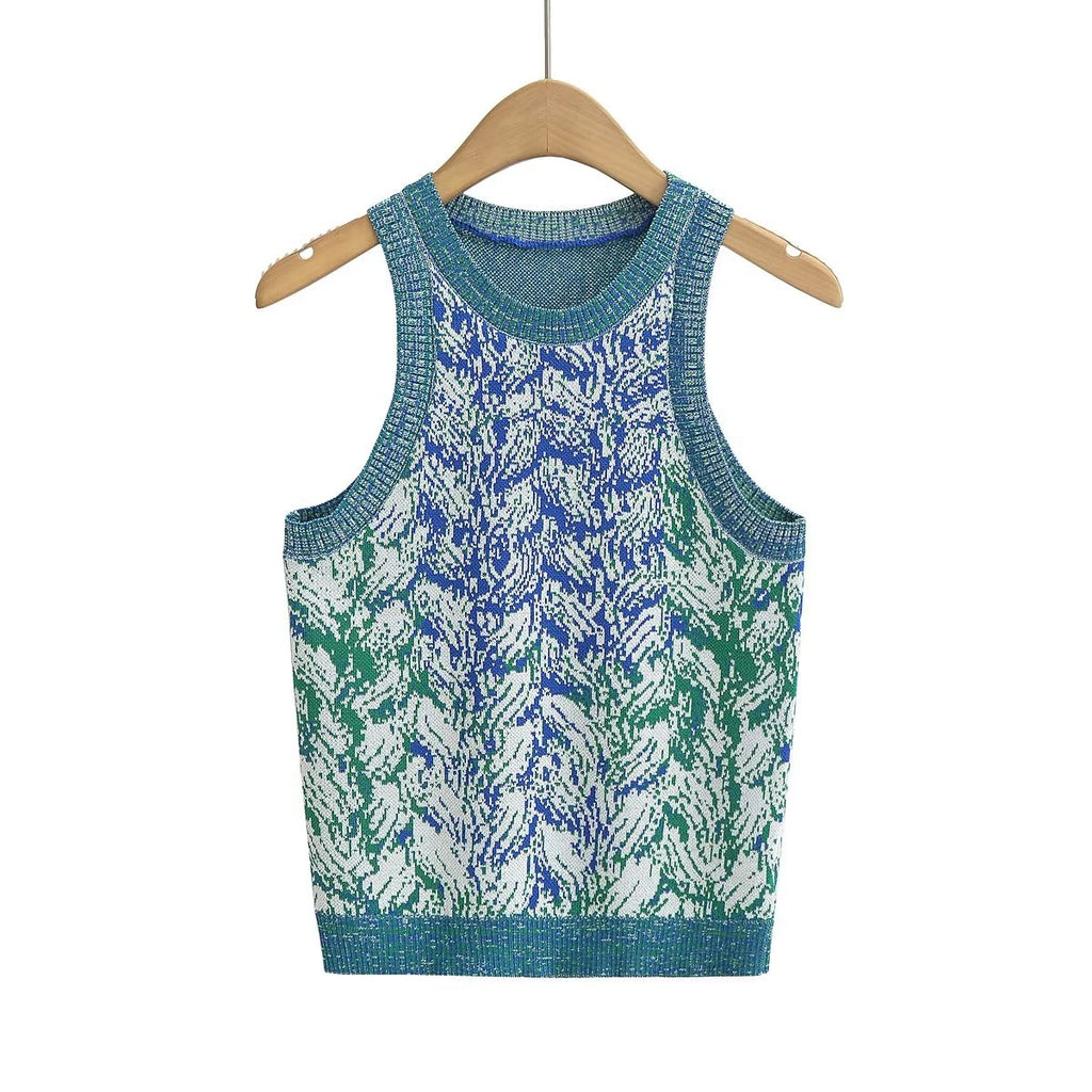 Sleeveless Slim Knit T-Shirt Top