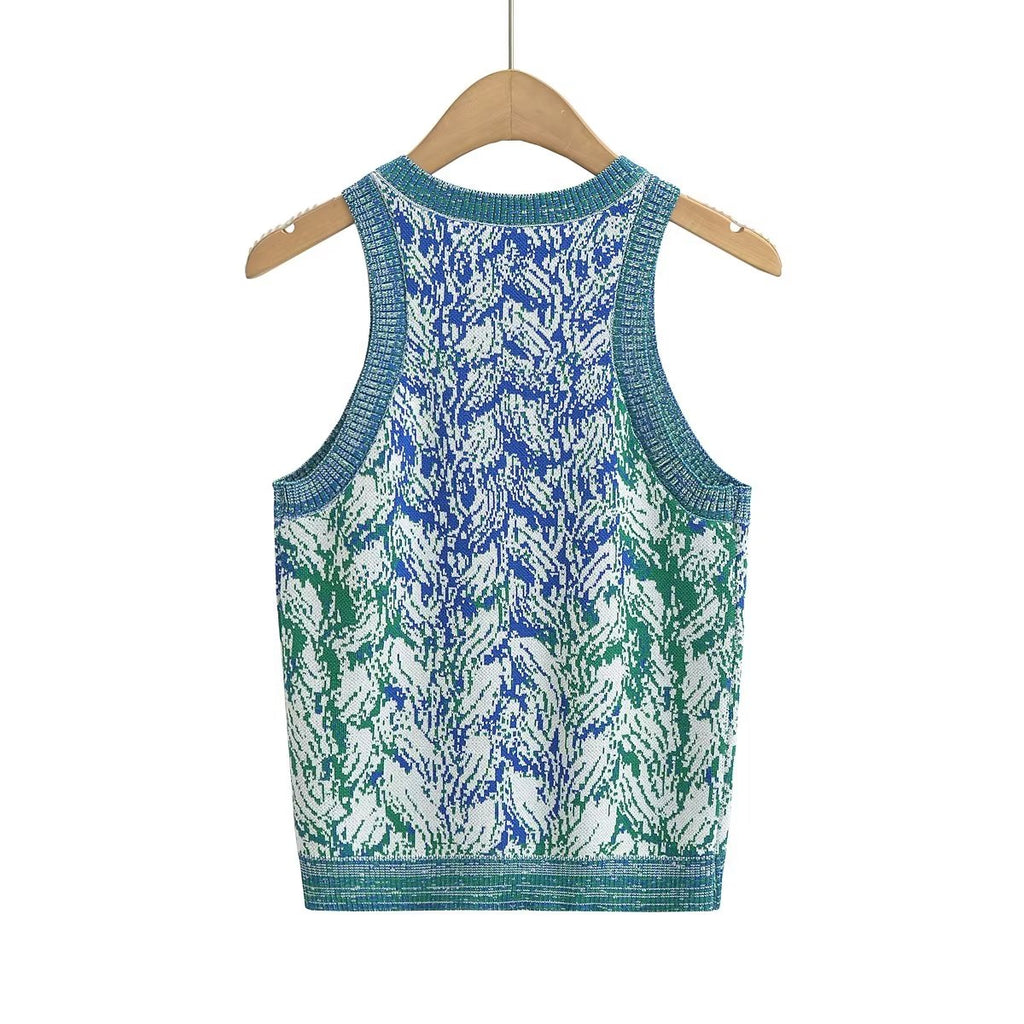 Sleeveless Slim Knit T-Shirt Top