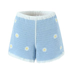 Homemade Southeast Asian Holiday Travel Little Daisy Crocheted Suit Knitted Sling With Shorts Two-Piece Set