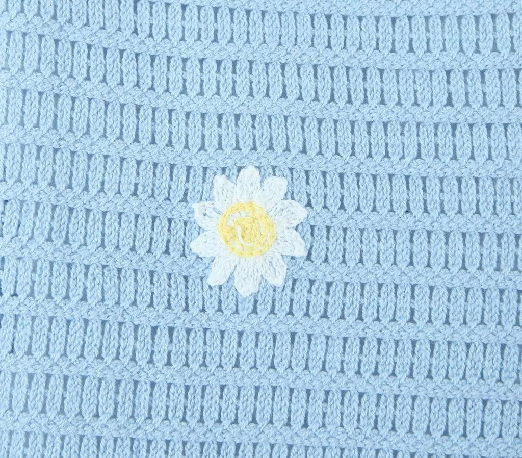 Homemade Southeast Asian Holiday Travel Little Daisy Crocheted Suit Knitted Sling With Shorts Two-Piece Set