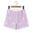 Homemade Southeast Asian Holiday Travel Little Daisy Crocheted Suit Knitted Sling With Shorts Two-Piece Set