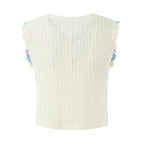 Women Retro Thailand Holiday Floral Vest Cardigan Top Casual All Matching Graceful