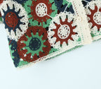 Retro Lapels Crocheted Top Spring Women Clothing Years Contrast Color Breasted Short Sweater