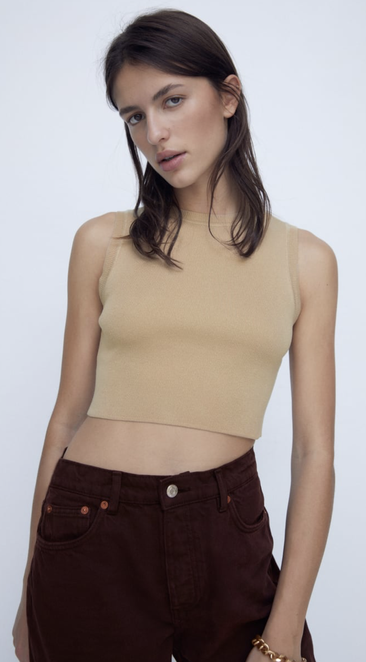 Striped Sleeveless Knit Vest Top
