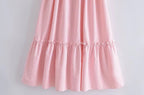 Women's Ruffled Short Sleeve A-Line Midi Dress