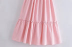 Women's Ruffled Short Sleeve A-Line Midi Dress