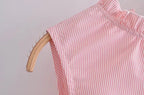 Women's Ruffled Short Sleeve A-Line Midi Dress