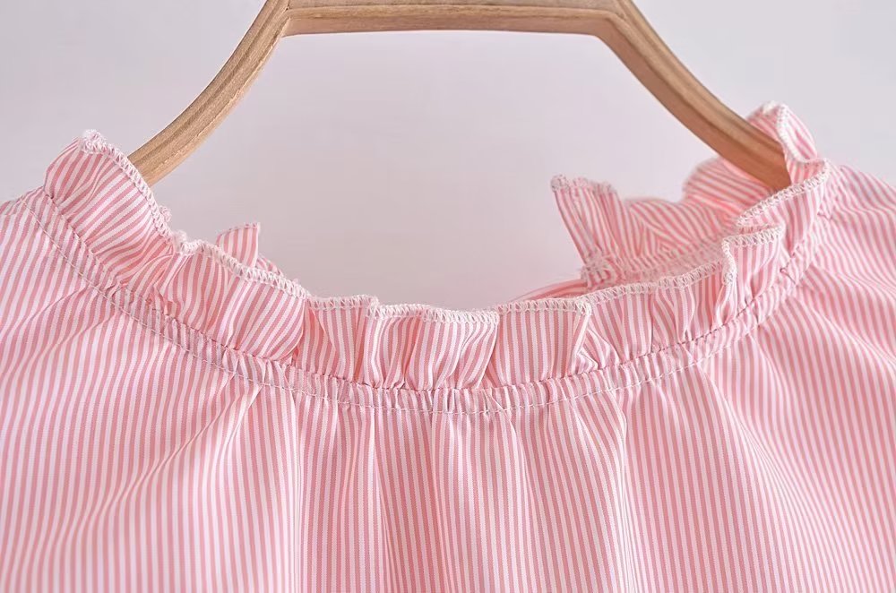 Women's Ruffled Short Sleeve A-Line Midi Dress