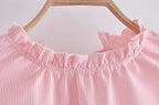 Women's Ruffled Short Sleeve A-Line Midi Dress