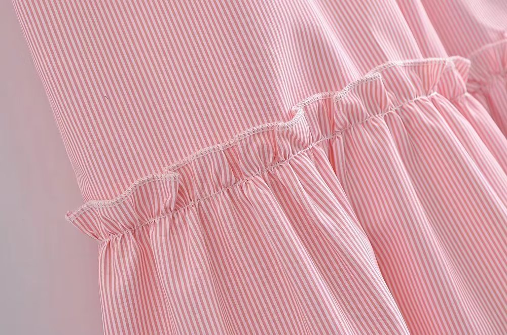 Women's Ruffled Short Sleeve A-Line Midi Dress