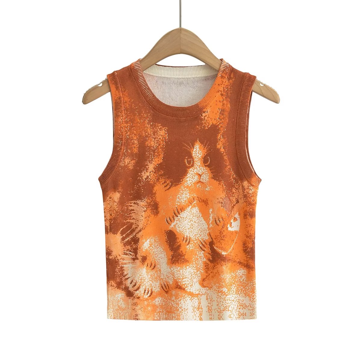 Cat Knit Sleeveless Vest Top