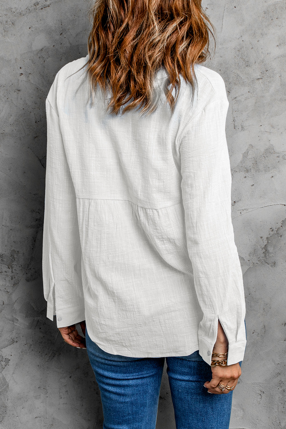 Women's Color Shirt Breasted Collared Cotton Linen Loose Cardigan
