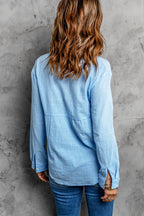 Women's Color Shirt Breasted Collared Cotton Linen Loose Cardigan